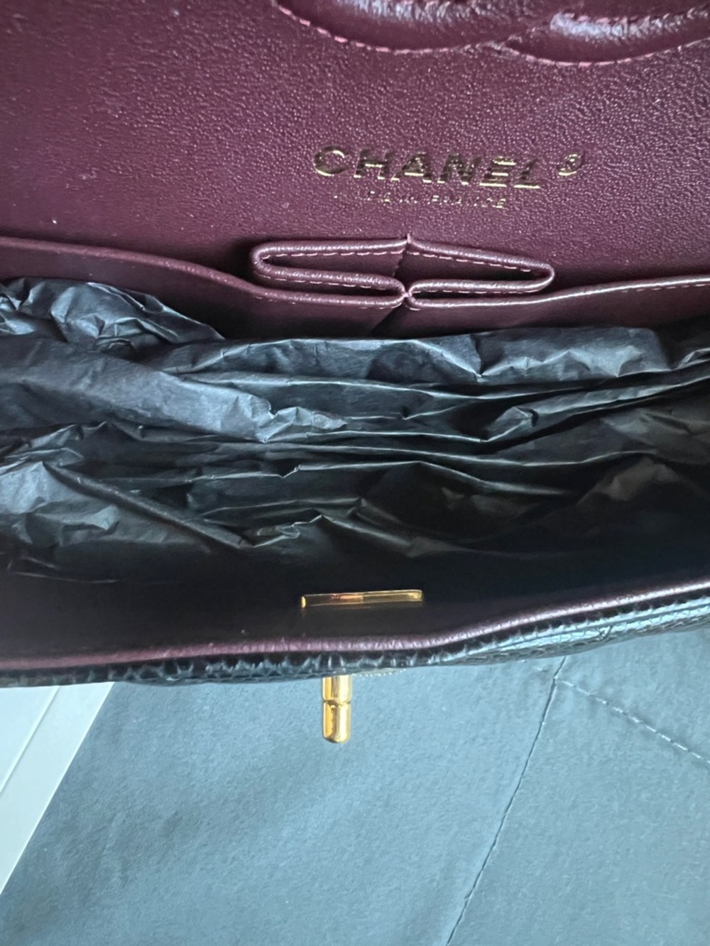 CHANEL Black Quilted Caviar Leather Shoulder Bag with Gold Hardware - Picture 9 of 12